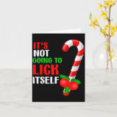 Christmas Funny Candy Canes It`s Not Going To Lick Karte (Gelbe Blume)