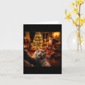 Christmas Funny Cat Selfie With Santa Claus Holida Karte (Gelbe Blume)