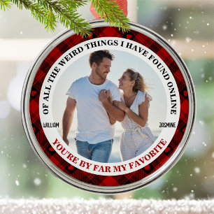 Christmas Funny Couple Foto Buffalo Rahmen Ornament Aus Metall