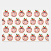 Christmas Funny Donut Wreath personalisieren Geschenkpapier Set (Vorderseite 3)
