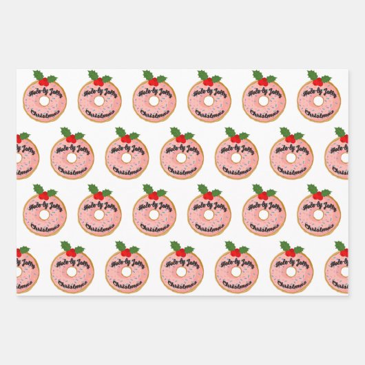 Christmas Funny Donut Wreath personalisieren Geschenkpapier Set (Vorderseite 3)