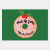 Christmas Funny Donut Wreath personalisieren Geschenkpapier Set (Vorderseite 2)