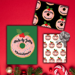 Christmas Funny Donut Wreath personalisieren Geschenkpapier Set