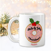 Christmas Funny Donut Wreath personalisieren Kaffeetasse