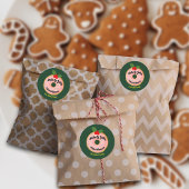Christmas Funny Donut Wreath personalisieren Runder Aufkleber