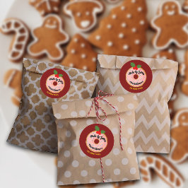 Christmas Funny Donut Wreath personalisieren Runder Aufkleber