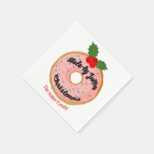 Christmas Funny Donut Wreath personalisieren Serviette (Ecke)