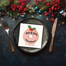 Christmas Funny Donut Wreath personalisieren Serviette