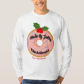 Christmas Funny Donut Wreath personalisieren T-Shirt (Vorderseite)