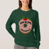 Christmas Funny Donut Wreath personalisieren T-Shirt (Vorderseite)