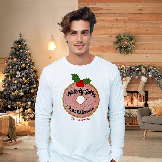 Christmas Funny Donut Wreath personalisieren T-Shirt