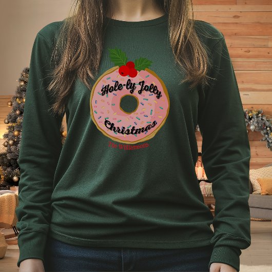 Christmas Funny Donut Wreath personalisieren T-Shirt