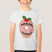 Christmas Funny Donut Wreath personalisieren Tri-Blend Shirt (Vorderseite)