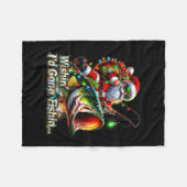Christmas Funny Fish Santa Fishing Merry Fishmas Fleecedecke (Vorderseite (Horizontal))