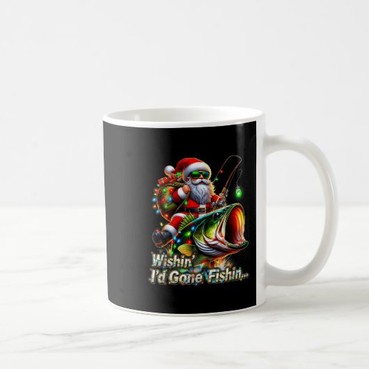 Christmas Funny Fish Santa Fishing Merry Fishmas  Kaffeetasse (Rechts)
