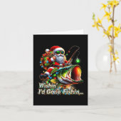 Christmas Funny Fish Santa Fishing Merry Fishmas Karte (Gelbe Blume)