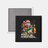 Christmas Funny Fish Santa Fishing Merry Fishmas Magnet (Vorderseite/Rückseite)