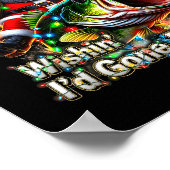 Christmas Funny Fish Santa Fishing Merry Fishmas  Poster (Ecke)