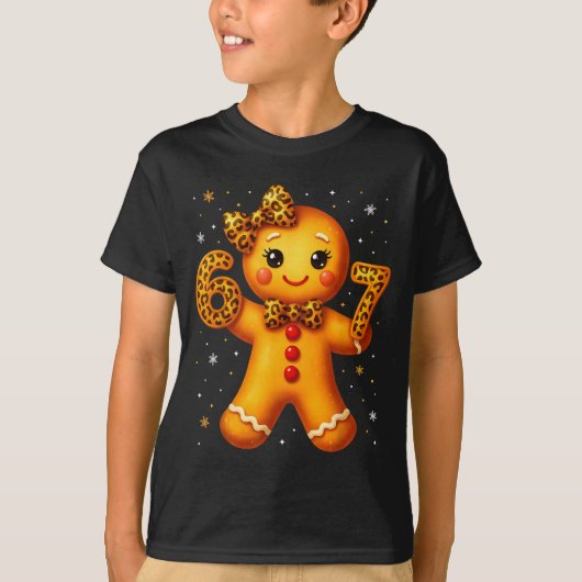 Christmas Funny Gingerbread Six Seven 67 Leopard B T-Shirt (Vorderseite)