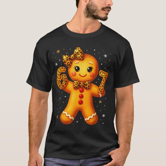 Christmas Funny Gingerbread Six Seven 67 Leopard B T-Shirt (Vorderseite)