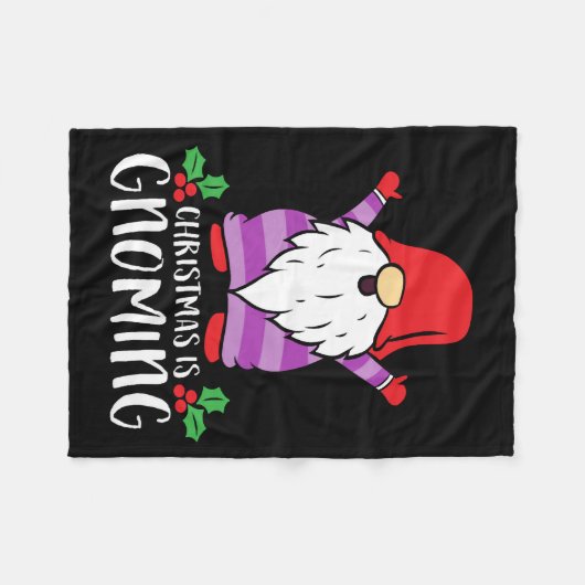 Christmas Funny Gnomes Fleecedecke (Vorderseite (Horizontal))