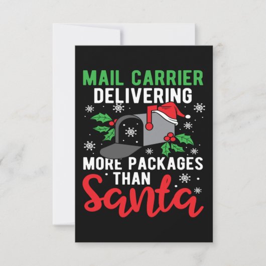 Christmas Funny Holiday Mailman Postman Sprichwort Dankeskarte (Vorderseite)