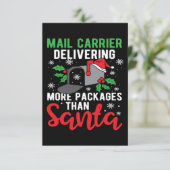 Christmas Funny Holiday Mailman Postman Sprichwort Dankeskarte (Stehend Vorderseite)
