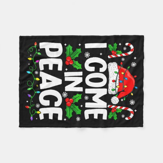 Christmas Funny I Come In Peace Couple Matching Me Fleecedecke (Vorderseite (Horizontal))
