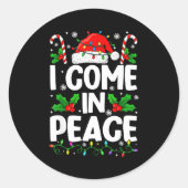 Christmas Funny I Come In Peace Couple Matching Me Runder Aufkleber (Vorderseite)