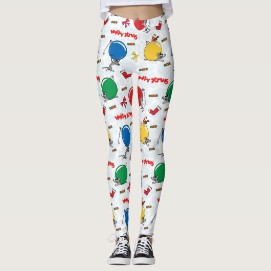 Christmas funny mouse with balls leggings (Vorderseite)