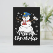 Christmas Funny Postman Mailman Snowman Xmas Gesch Dankeskarte (Stehend Vorderseite)