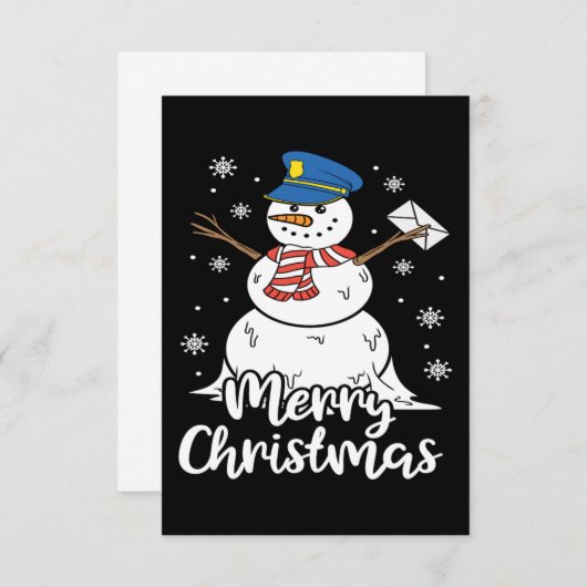 Christmas Funny Postman Mailman Snowman Xmas Gesch Dankeskarte (Vorne/Hinten)