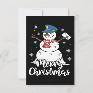 Christmas Funny Postman Mailman Snowman Xmas Gesch Dankeskarte