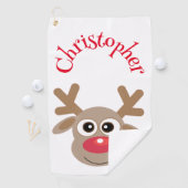 Christmas Funny Reindeer Cartoon Novelty Niedlich Golfhandtuch (Insitu)