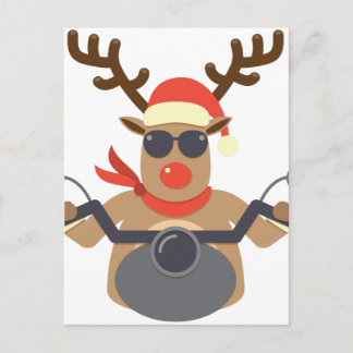 Christmas Funny Rudolf Biker Motorrad Feiertagspostkarte