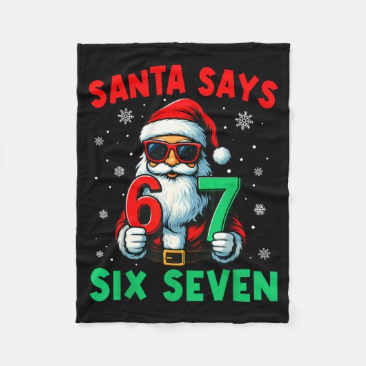 Christmas Funny Santa Says Six Seven 67 Meme Boys Fleecedecke (Vorderseite)
