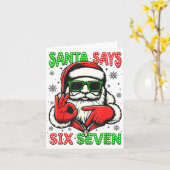 Christmas Funny Santa Says Six Seven 67 Meme Xmas  Karte (Gelbe Blume)
