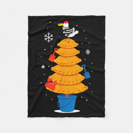 Christmas Funny Seagull Cornish Pasty Holiday Desi Fleecedecke (Vorderseite)