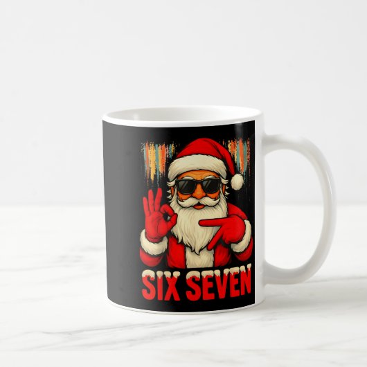 Christmas Funny Six Seven 6 7 Meme Santa Men Boys Kaffeetasse (Rechts)