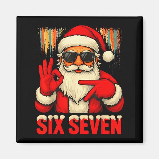 Christmas Funny Six Seven 6 7 Meme Santa Men Boys  Magnet (Vorne)