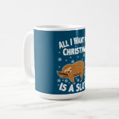 Christmas Funny Sloth Kaffeetasse (Vorderseite Links)