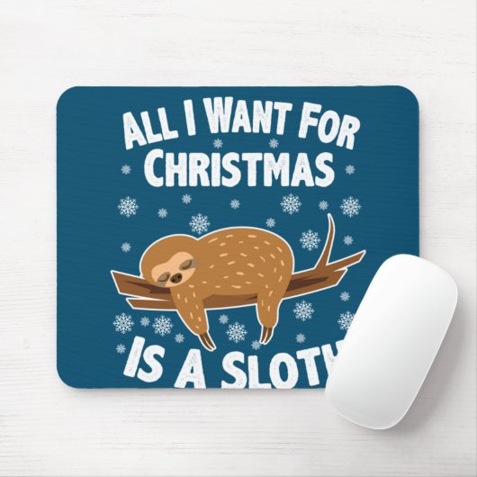Christmas Funny Sloth Mousepad (Mit Mouse)