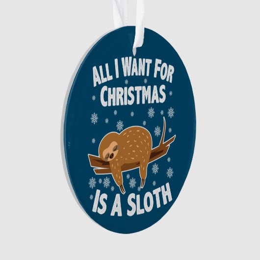 Christmas Funny Sloth Ornament (Vorderseite)