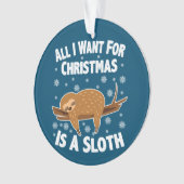 Christmas Funny Sloth Ornament (Vorderseite)