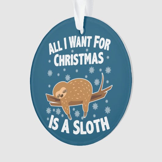 Christmas Funny Sloth Ornament (Vorderseite)