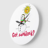 Christmas Funny Snowman Joke Große Wanduhr (Winkel)