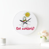 Christmas Funny Snowman Joke Große Wanduhr (Zuhause)