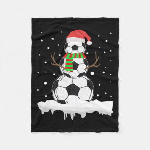 Christmas Funny Soccer Ball Snowman Xmas Sport Fleecedecke