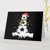 Christmas Funny Soccer Ball Snowman Xmas Sport Karte (Gelbe Blume)