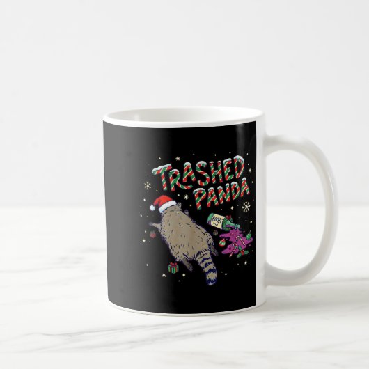 Christmas Funny Trashed Panda Racoon Gets Drunk Xm Kaffeetasse (Rechts)